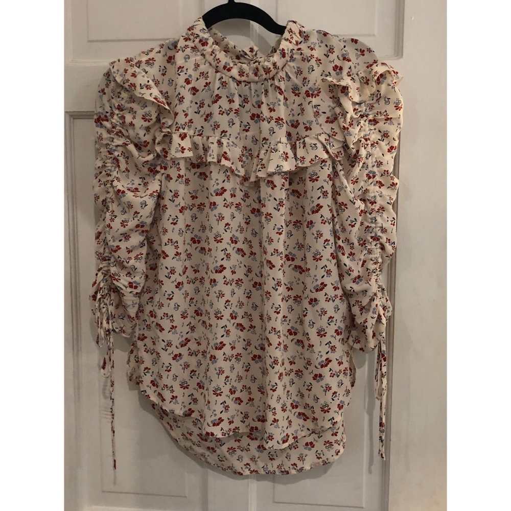 Veronica Beard floral tie top